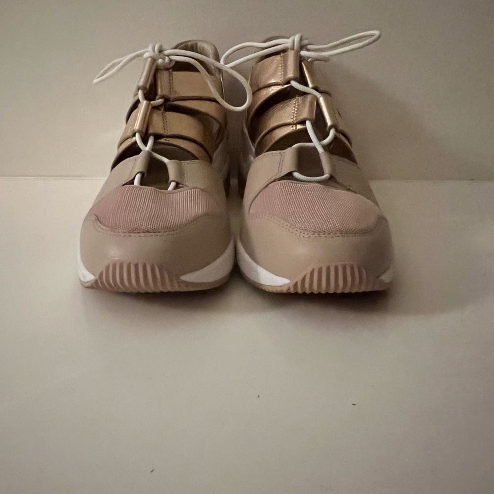 Michael Kors Gold and Tan Sneakers Size 8 - Picture 3 of 6